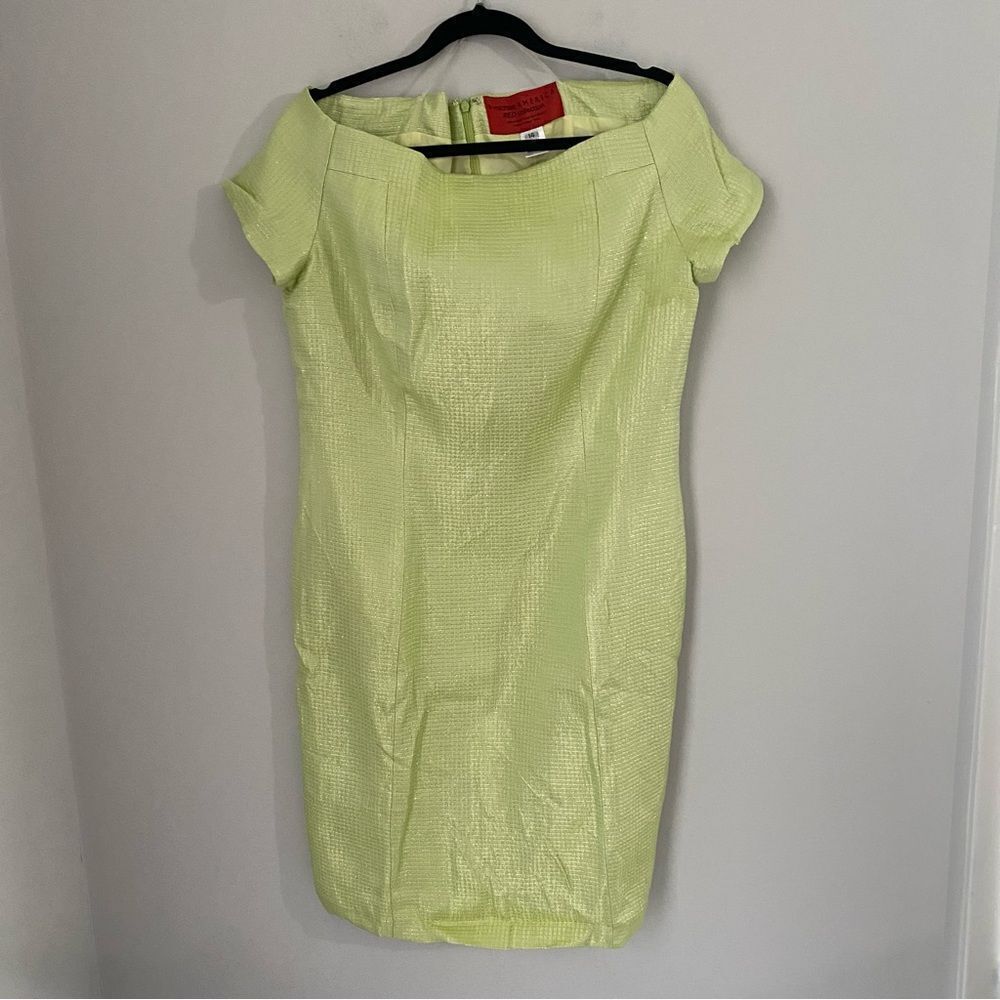 Lime Green Off-Shoulder Midi Dress